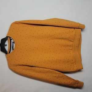 denim and flower sweater